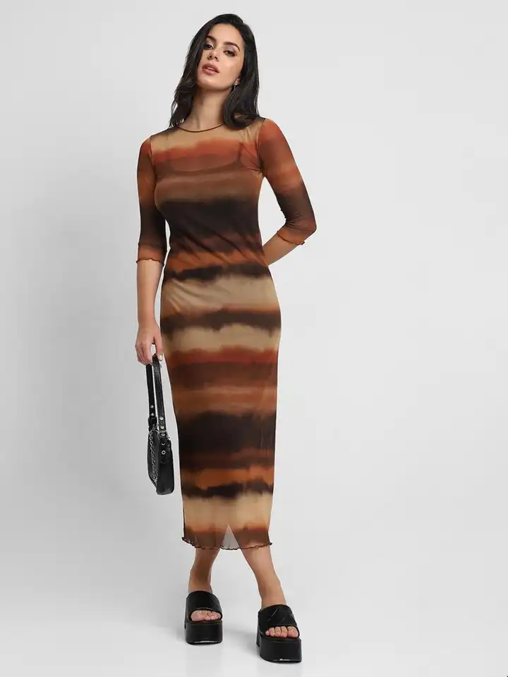 Buy FOREVER 21 Striped Bodycon Midi Dress - Dresses for Women 30238807 |  Myntra