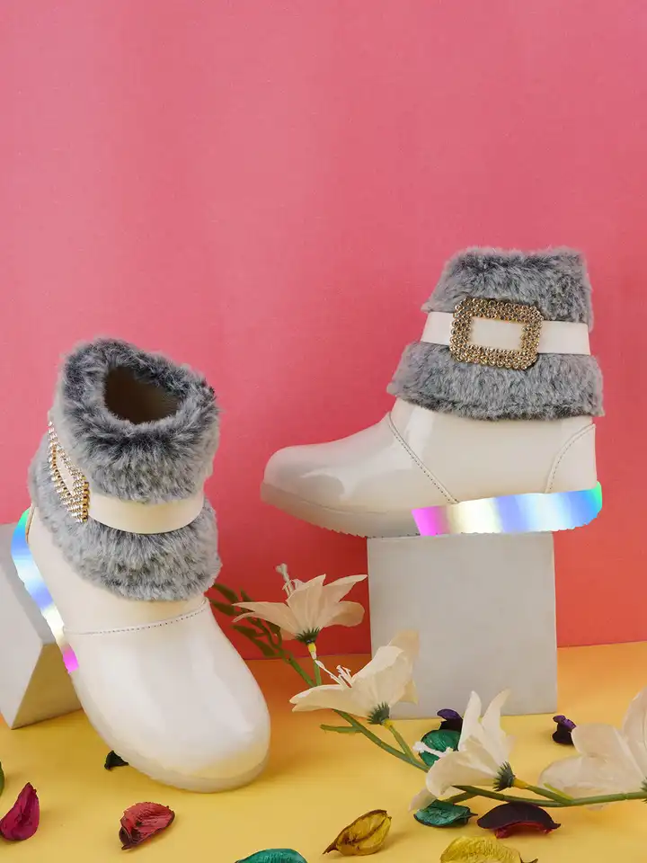 Buy BAESD Infant Girls Embellished Flatform Ankle-Length Boots