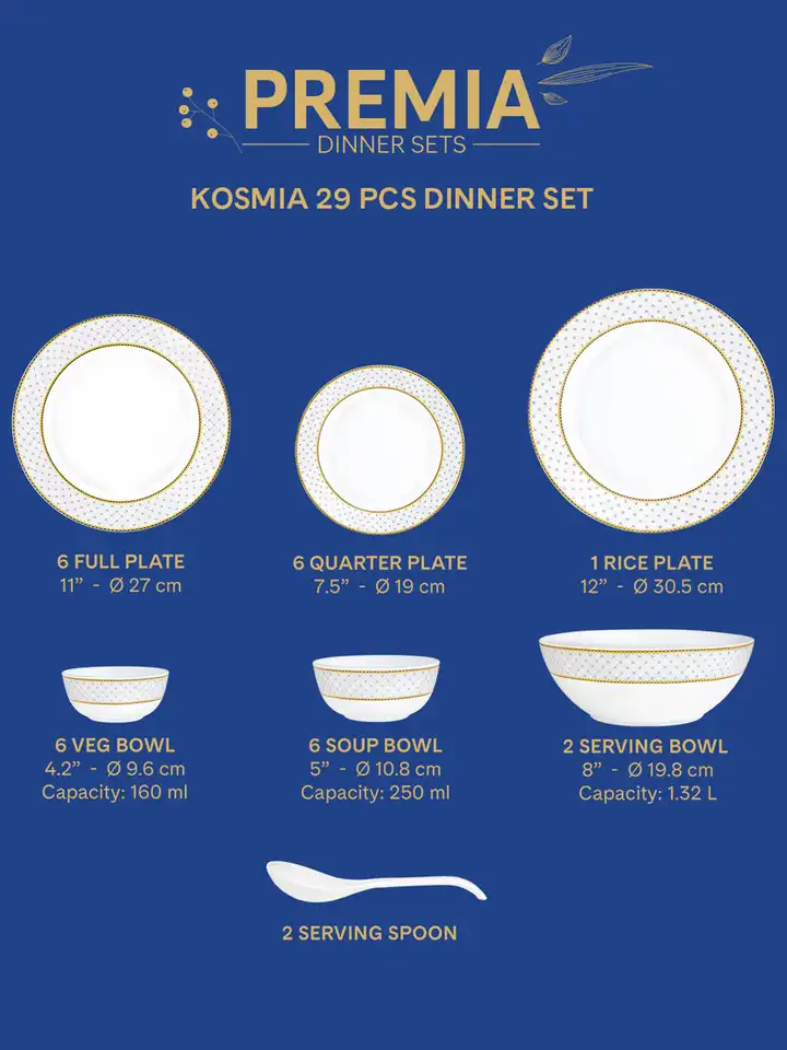 Buy Larah by BOROSIL Premia Series Kosmia 29 Pieces Printed