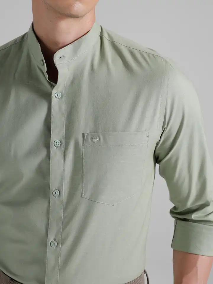 tight fitted graduation dresses Mens Ceremonia Pastor Shirt 100% Cotton Turkey Banded Collar #stn 17 hyk Ivory, Men's, Size: 2XL,18-18.5 neck main image 0