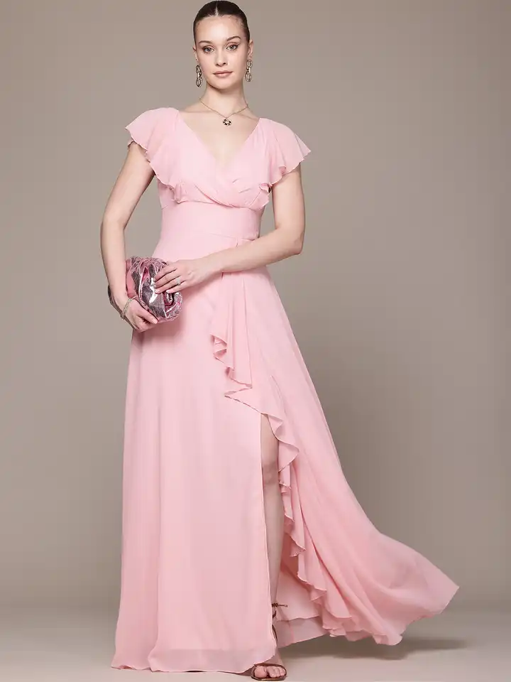 Buy bebe Soft Romance Flutter Ruffles Fit & Flare Maxi Dress - Dresses for  Women 30550133 | Myntra