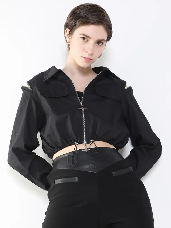 Buy SHOWOFF Women Windcheater Crop Tailored Jacket - Jackets for