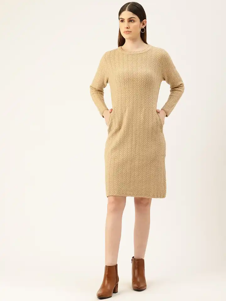 Buy APSLEY Self Design A-Line Sweater Dress - Dresses for Women 30863095 |  Myntra