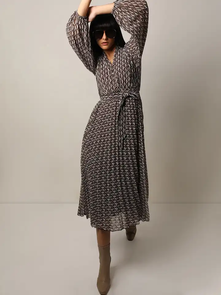 Buy Vero Moda Print Bishop Sleeve A-Line Midi Dress - Dresses for Women  30864611 | Myntra