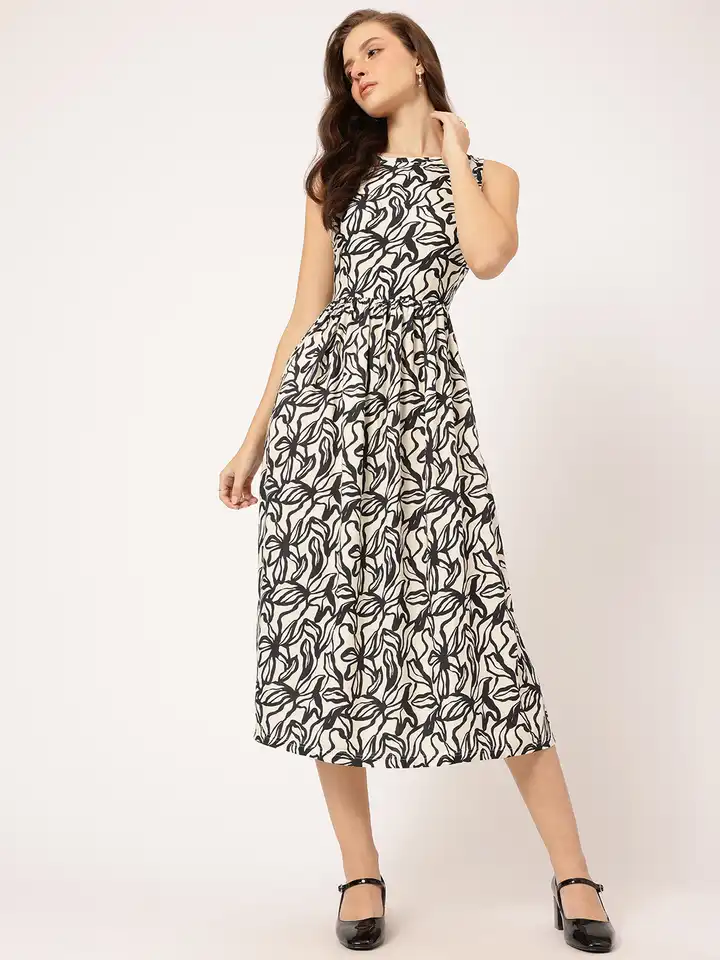 knee length dresses for ladies Sorrento Linen Midi Dress