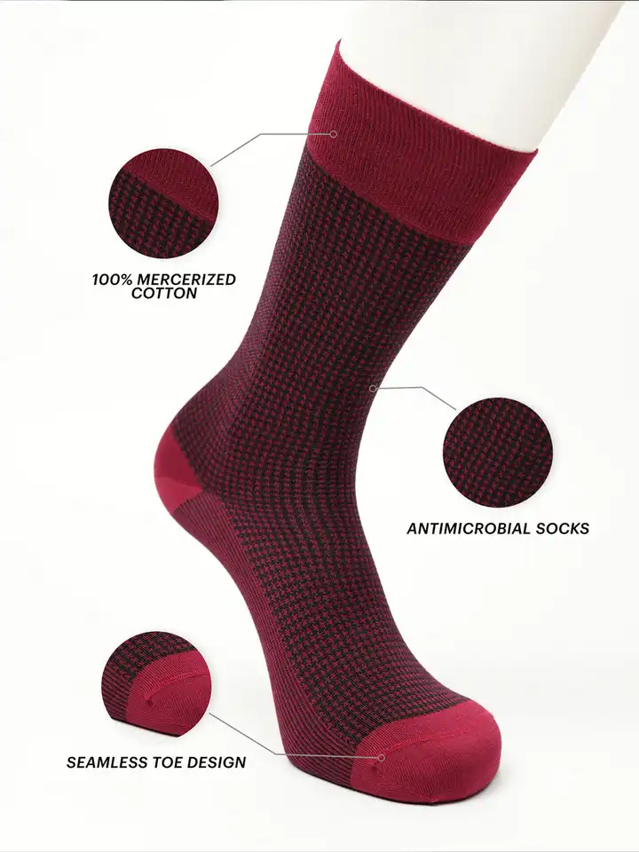 princess polly baby blue dress Classic Charm: Men's Burgundy Vintage Winter Pattern Novelty Socks main image 0