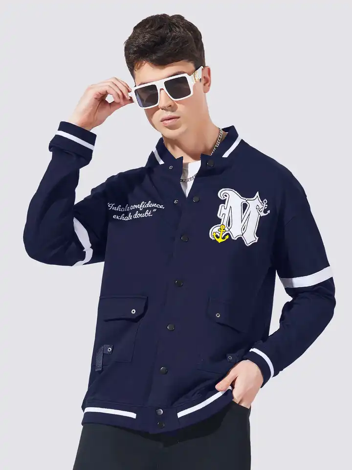 Buy Maniac Men Typography Varsity Jacket - Jackets for Men