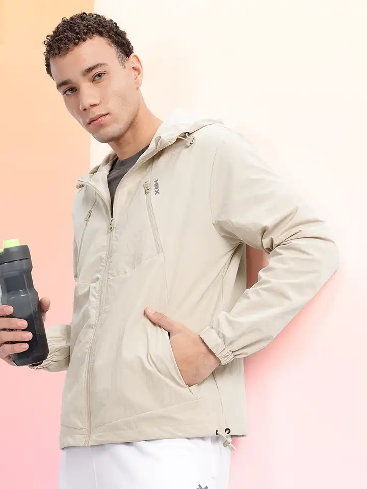 Buy HRX by Hrithik Roshan Rapid-Dry Hooded Running Bomber Jacket
