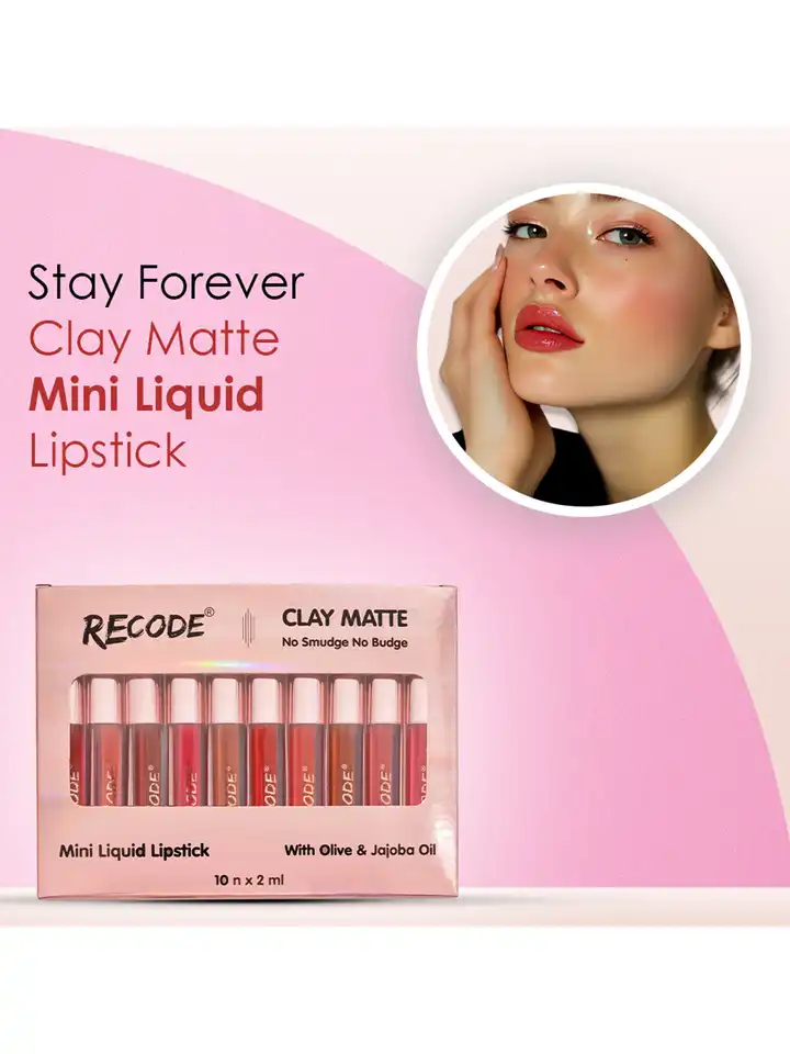 Buy Recode Set Of 10 Clay Matte Liquid Lipsticks - 2 ml Each
