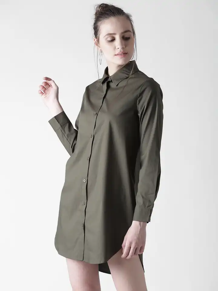 forever 21 green shirt dress The Shirtdress in Linen main image 0