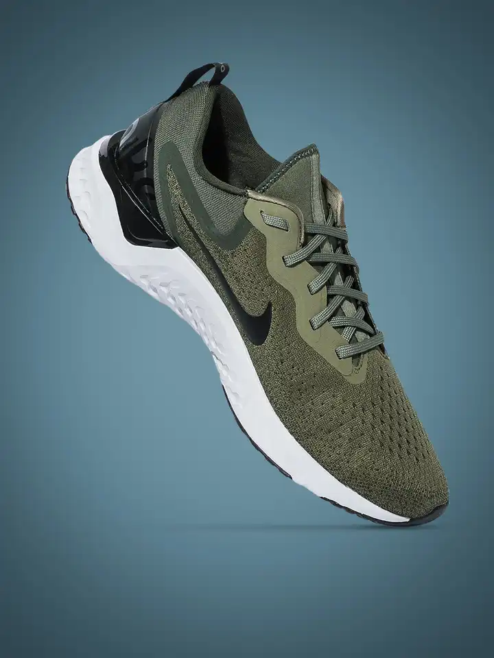 olive green nike running shoes