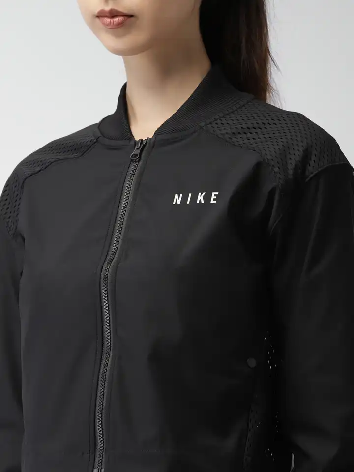 nike crop jacket black