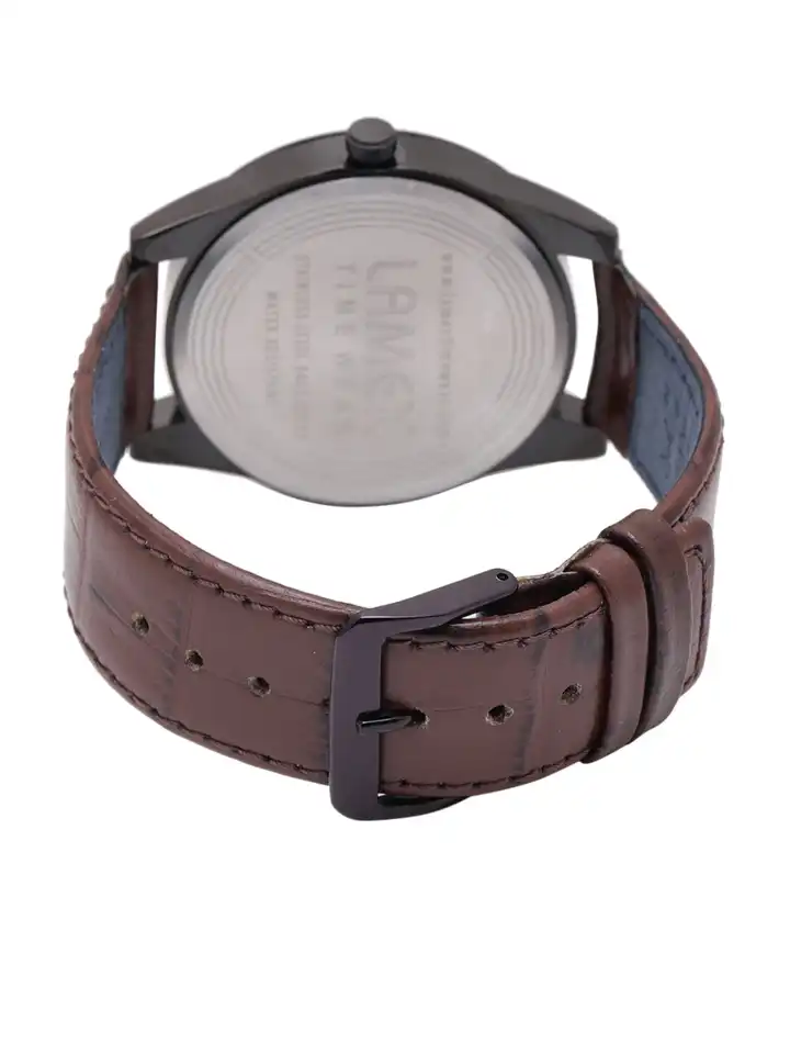 Buy LAMEX Men Black Leather Analogue Watch ZOOMDLX 5517/BL/BL