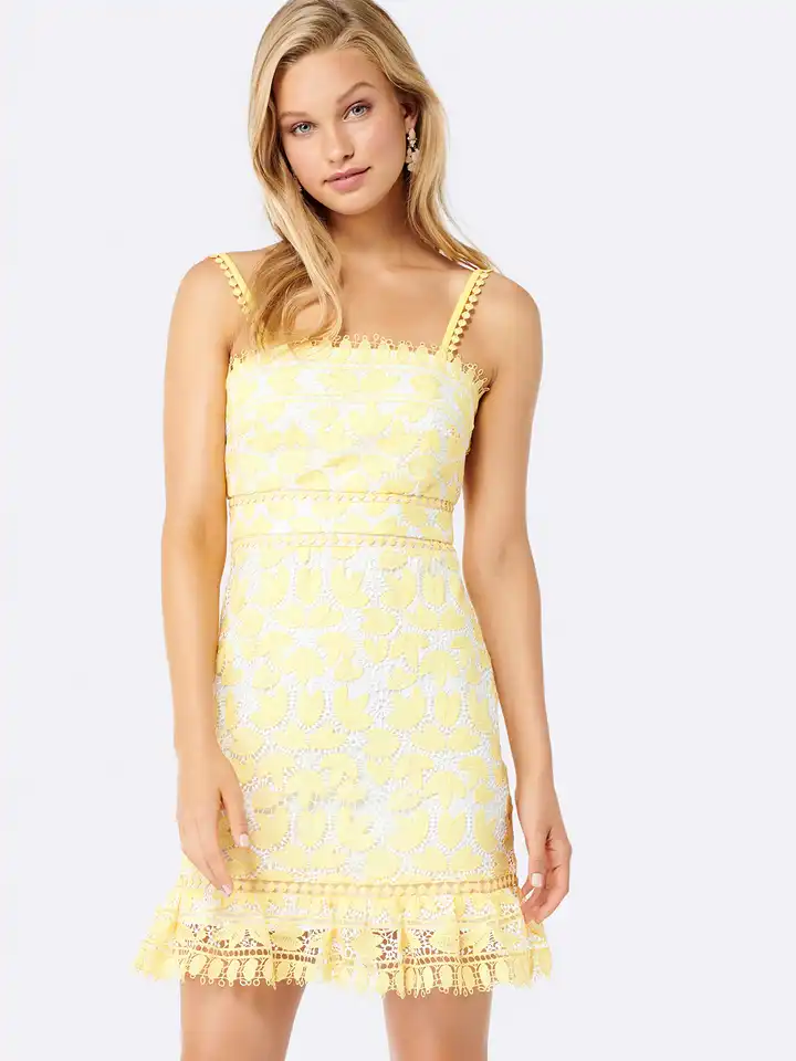 Buy Forever New Women Yellow Self Design Fit and Flare Dress - Dresses for  Women 6545071 | Myntra