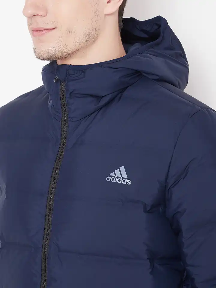 Buy ADIDAS Men Navy Blue Helionic Hooded Down Jacket - Jackets for