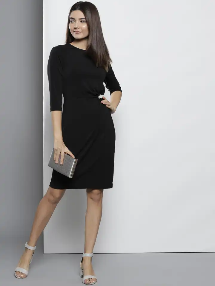 Buy DOROTHY PERKINS Women Black Solid Sheath Dress - Dresses for Women  7637064 | Myntra