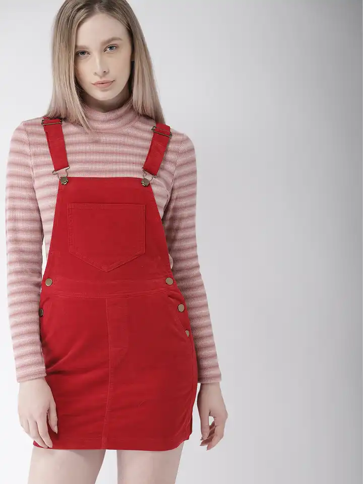 open lace back dress Women's Rust Pinafore Dress Rust / Xs