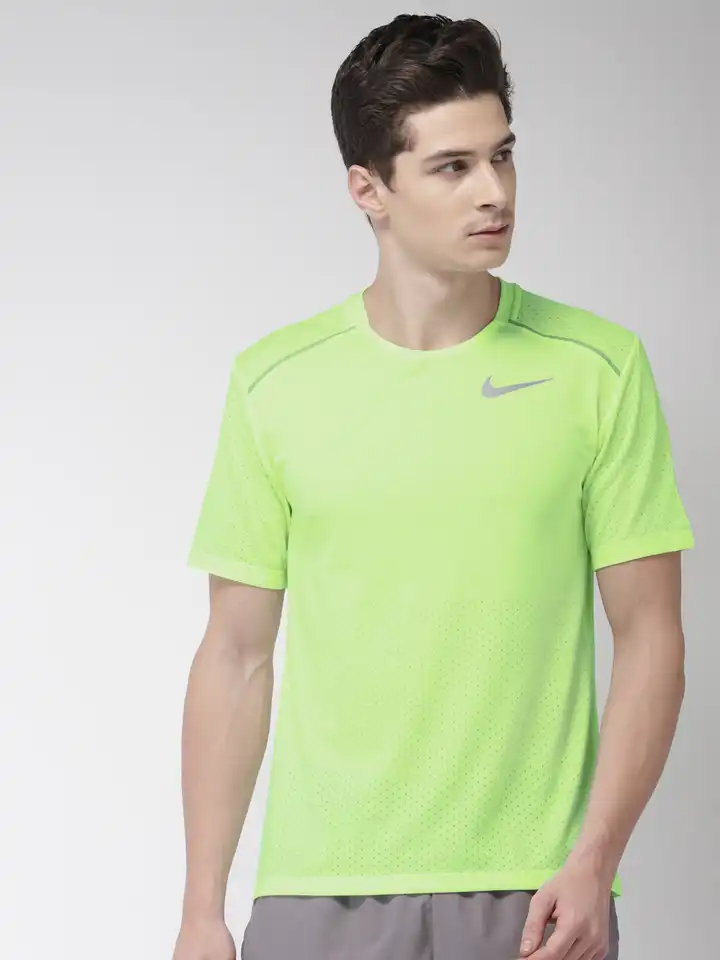 fluorescent green nike shirt