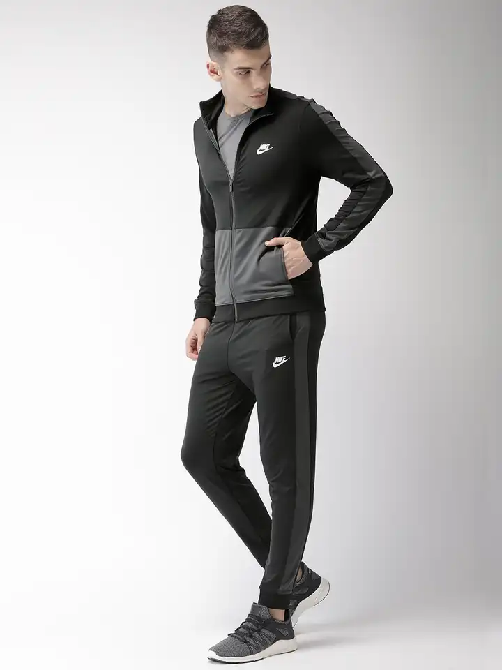 black and grey nike tracksuit