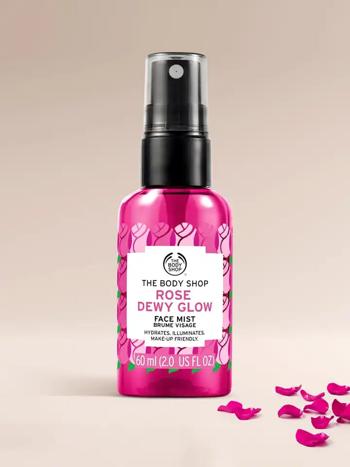 Brume Visage The Body Shop Rose Couverte De Rosée - 60 Ml, Neuf, Senteur Fraîche Et Lumineuse
