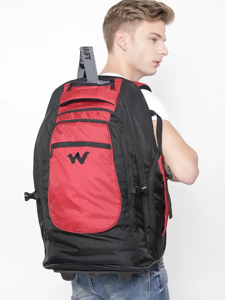 Buy Wildcraft Unisex Red Black Colourblocked Laptop Trolley