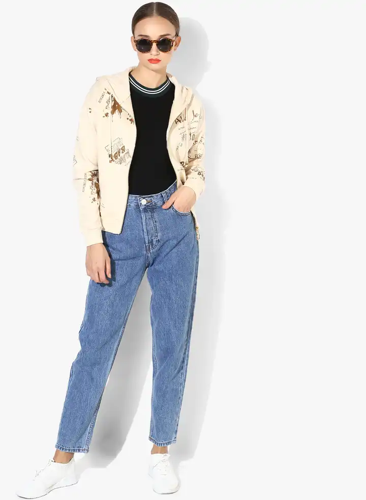 Buy Deal Jeans Women Cream-Coloured Printed Tailored Jacket