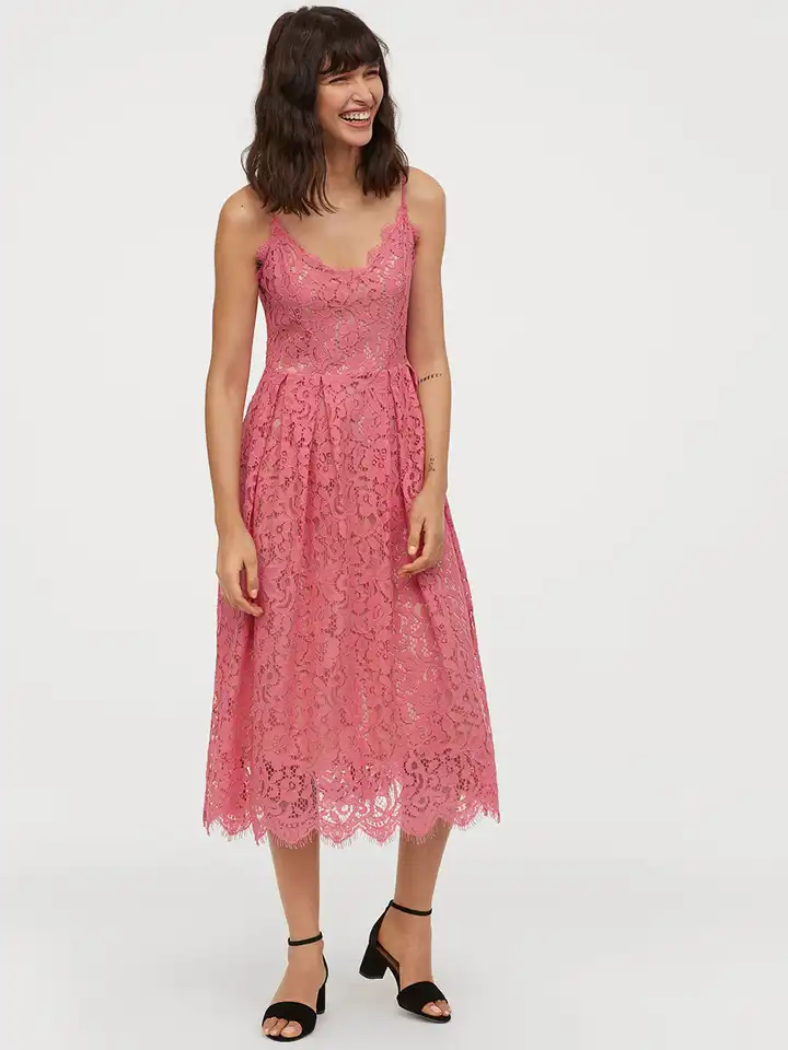 chinese dress ladies Simone Rocha x H&M pink mesh dress M – Red Vintage main image 0
