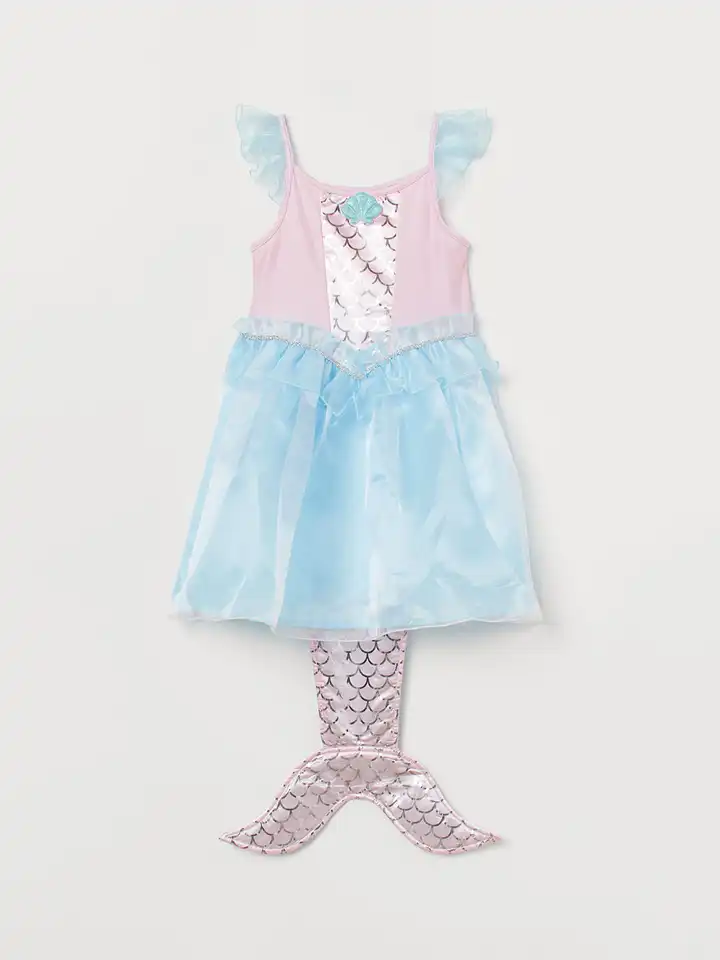 chinese dress ladies Posh Peanut Girl's Disney's The Little Mermaid Magical Mermaid Twirl Dress in Blue, 10Y-12Y, Viscose from Bamboo