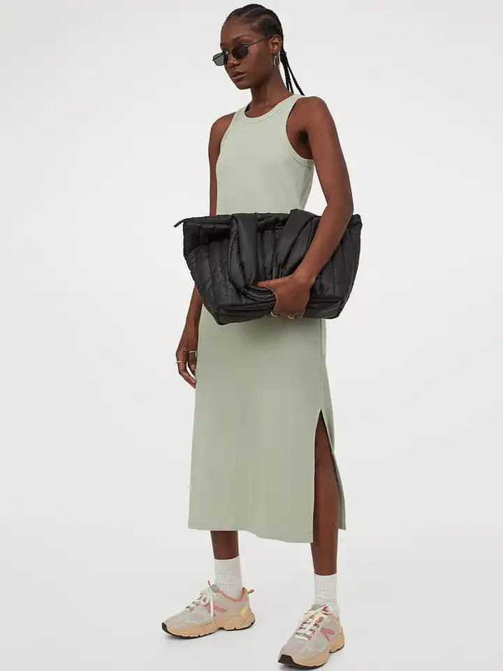 Buy H&M Women Green Ribbed Vest Dress - Dresses for Women 13631840 | Myntra