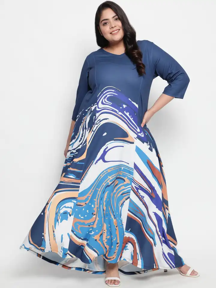knee length dresses for ladies Buy Plus Size Havana Printed Dress Online For Women