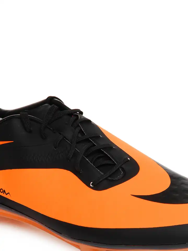 Buy Nike Men Black & Neon Orange Hypervenom Phatal FG Sports Shoes