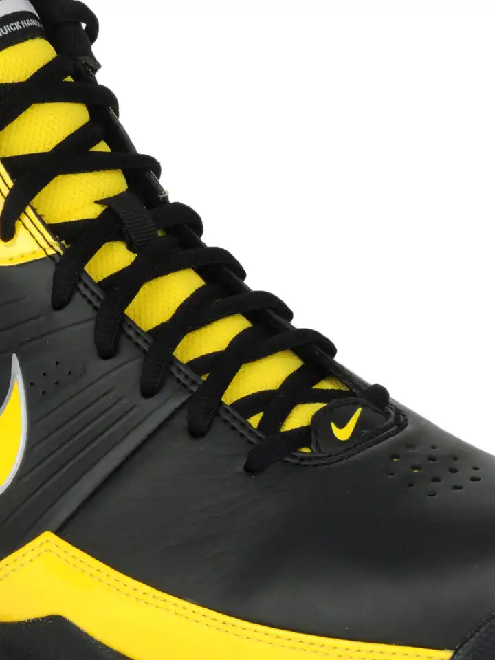 black yellow basketball shoes