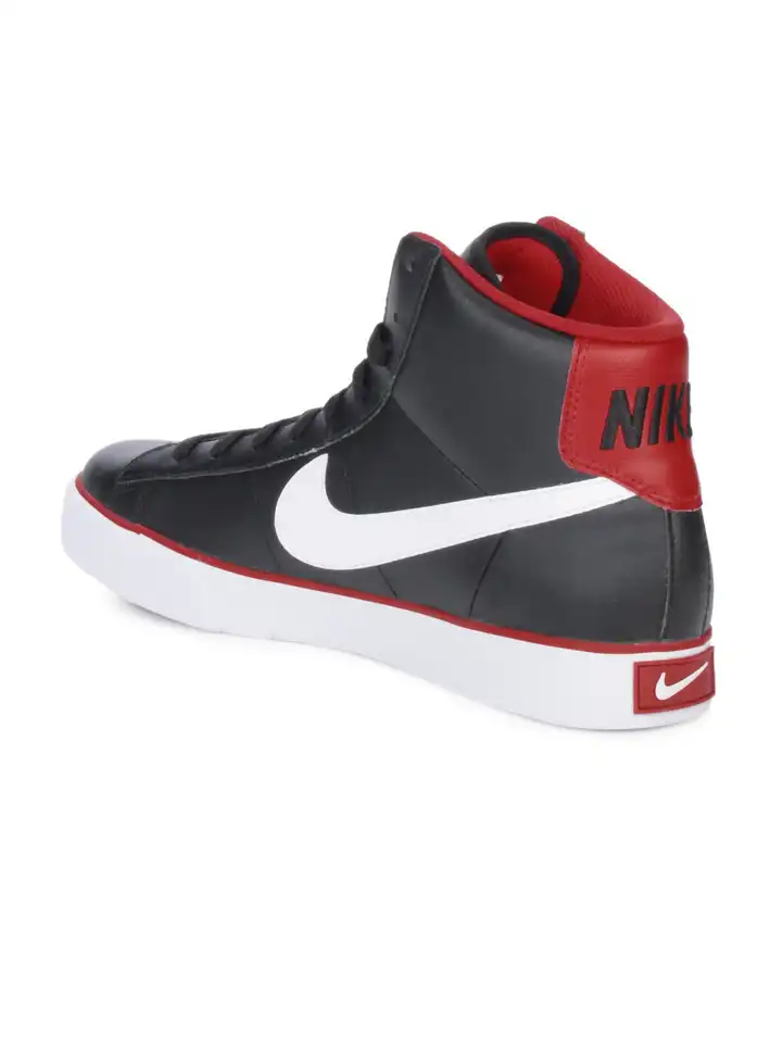 nike high tops mens red and black