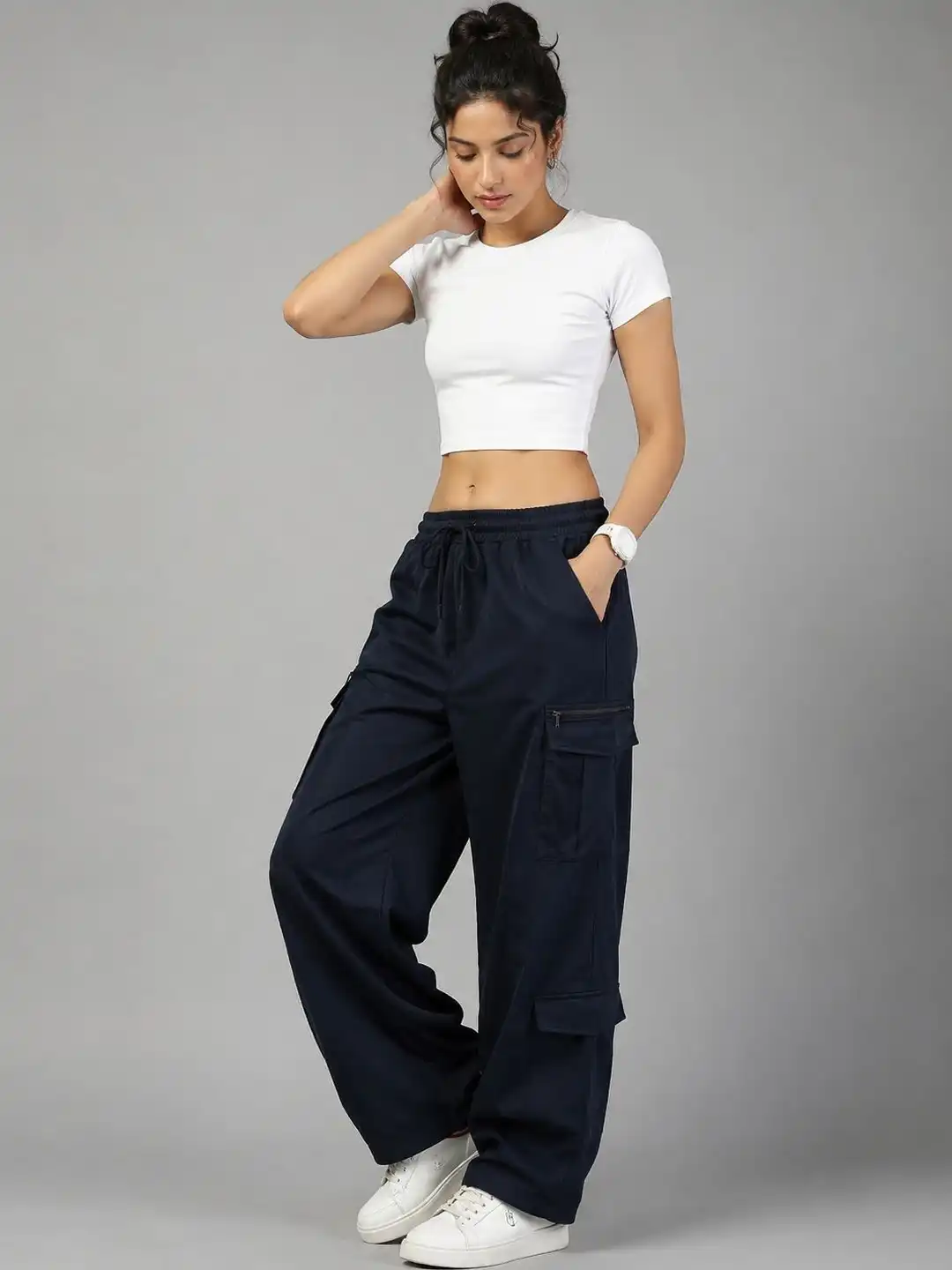 Buy Roadster Women Regular Fit Cargos - Track Pants for Women