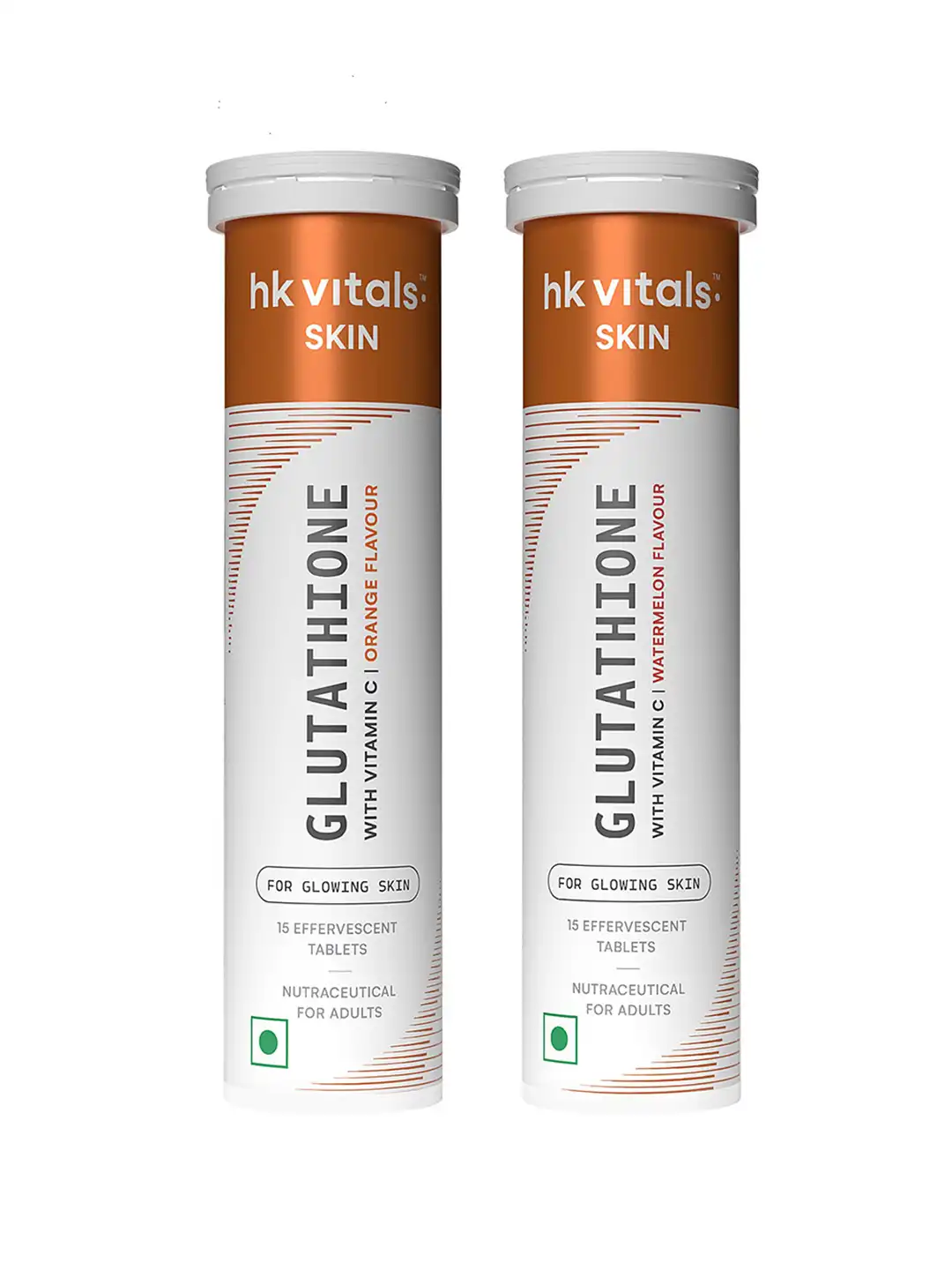 Buy HK VITALS Set Of 2 Glutathione Tablets - 15 Tablets Each - Orange & Watermelon Flavor - Skin Supplements for Unisex 28510000