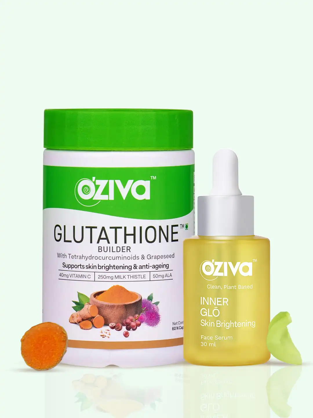 plant based glutathione Buy OZiva Set Of 2 Builder Vegetarian Tablets - 60 Capsules & Face Serum - 30ml - Skin Supplements for Unisex 34917771 Flavor:Watermelon (8 oz. tube) Peptide Hair Serum – Eye Health