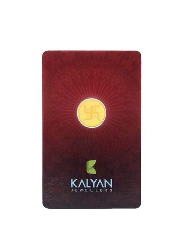 Kalyan Jewellers 24K (999) Purity Swastik Gold Coin 1 Gms