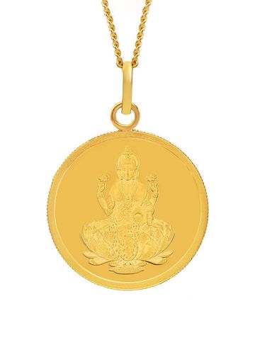 Kalyan Jewellers 24K (999) Purity Goddess Lakshmi Gold Coin Pendant 8 Gm