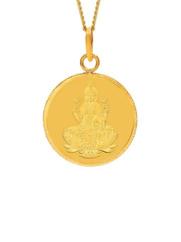 Kalyan Jewellers 24K (999) Purity Goddess Lakshmi Gold Coin Pendant 5 Gm