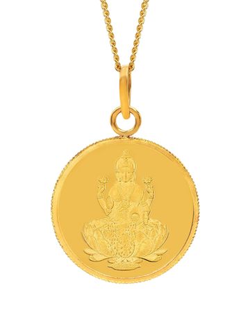 Kalyan Jewellers 24K (999) Purity Goddess Lakshmi Gold Coin Pendant 4 Gm