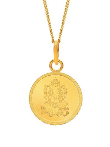 Kalyan Jewellers Women 24KT 999 Purity Lord Ganesh Gold Coin - 2 g