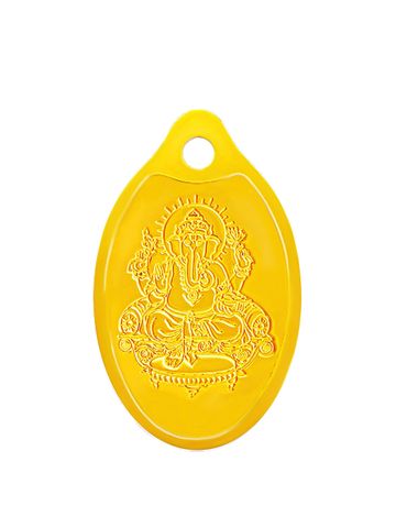 Muthoot Pappachan 24K 999 Gold Oval Ganesha Pendant 1 G