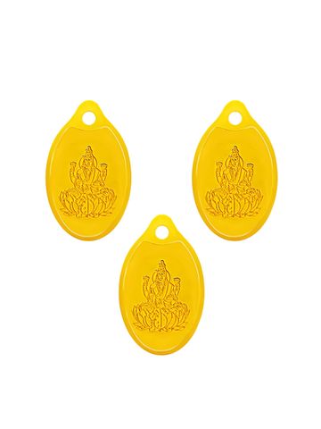 Muthoot Pappachan Pack Of 3 24Kt 999 Combo Gold Oval Lakshmi Pendant 6 G