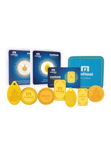 Muthoot Pappachan Swarnavarsham 24k (999) 2.5gm Yellow Gold Coin - Pack
