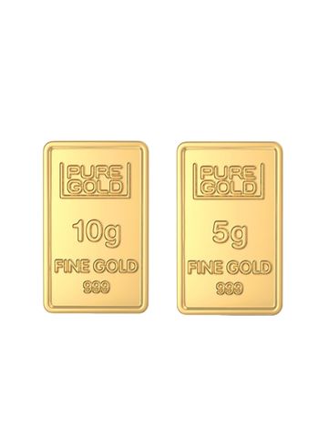 Joyalukkas Pack of 2 24 KT Floral Gold Bar Combo- 10 g + 5 g