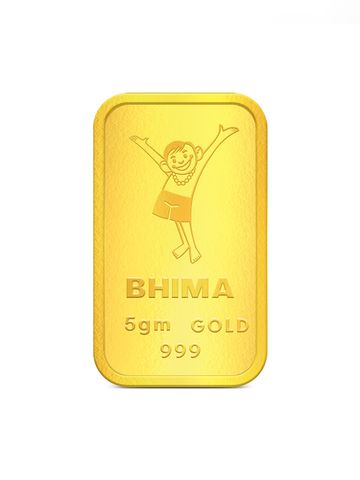 BHIMA Floral 24K 999 Purity Gold Bar 5 gram