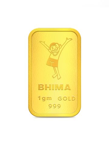 BHIMA Floral 24K 999 Purity Gold Bar 1 gram