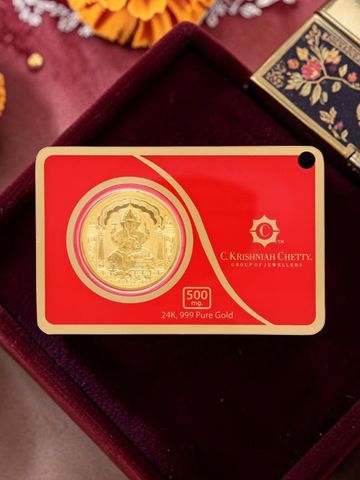 C KRISHNIAH CHETTY JEWELLERS PVT LTD 24Kt Gold Coin-0.5g