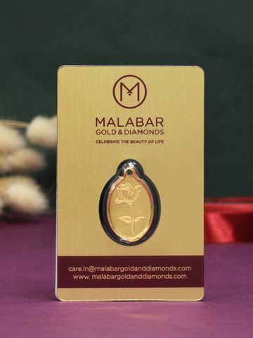 Malabar Gold & Diamonds Rose 999 Purity 24KT Gold Coin Cum Pendant - 2g