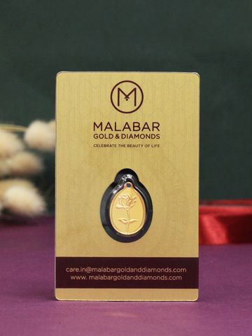 Malabar Gold & Diamonds Rose 999 Purity 24KT Gold Coin Cum Pendant - 1.5
